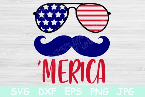 Merica Mustache 4th of July: Graphics and Crafts for Patriotic Design