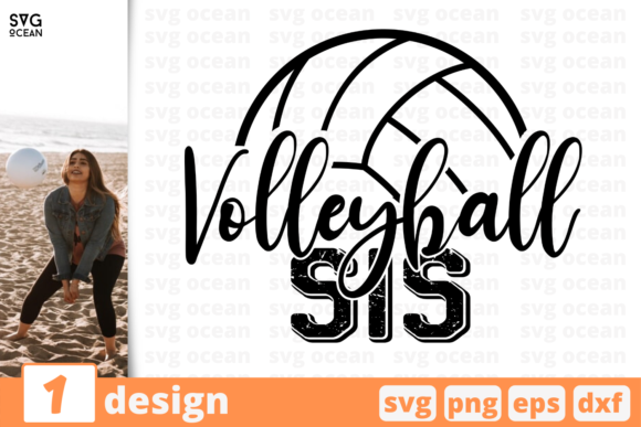 Volleyball Sis Graphics for Crafts