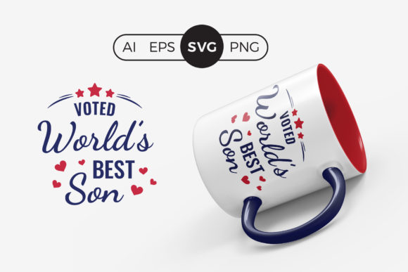 Voted Worlds Best Son SVG Quote Graphics
